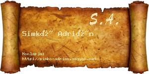 Simkó Adrián névjegykártya